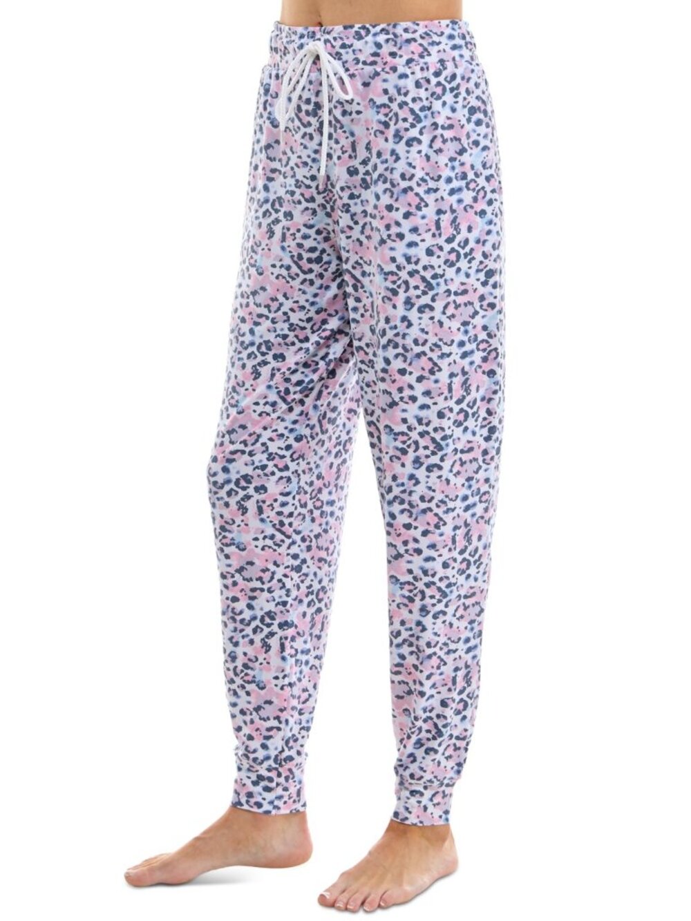 * 2021 Roudelain Women's Printed Jogger Pajama Pants - Carmine Leopard - Picture 3 of 8